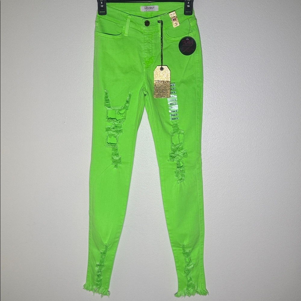 M. I. U. Vibrant- neon green skinny jeans